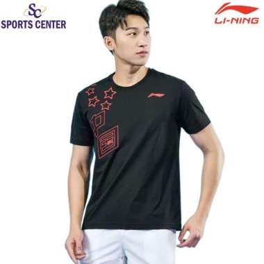 New Kaos / Jersey Badminton Lining AT DRY Print Logo AHST363 Black XXL
