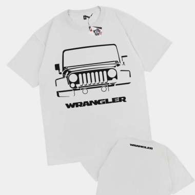 KRMK Kaos T Shirt JEEP WRANGLER RUBICON HOLOGRAM Kaos Otomotif V1 PUTIH XL