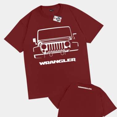 KRMK Kaos T Shirt JEEP WRANGLER RUBICON HOLOGRAM Kaos Otomotif V1 MARUN XL