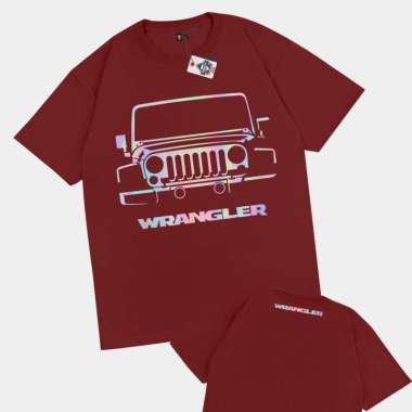 KRMK Kaos T Shirt JEEP WRANGLER RUBICON HOLOGRAM Kaos Otomotif V2 MARUN XL