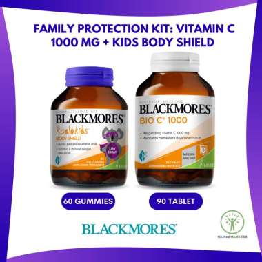 PAKET KELUARGA BLACKMORES KIDS BODY SHIELD 60 TABLET KUNYAH DAN BLACKMORES BIO C 1000 MG 90 TABLET