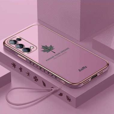 Casing Maple Oppo Reno 5 Softcase Elektro Plating Bonus Tali Strap OPPO RENO 5 UNGU