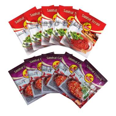 Sambal Geprek Uleg Finna 5 Sachet + Sambal Terasi Uleg Finna 5 Sachet