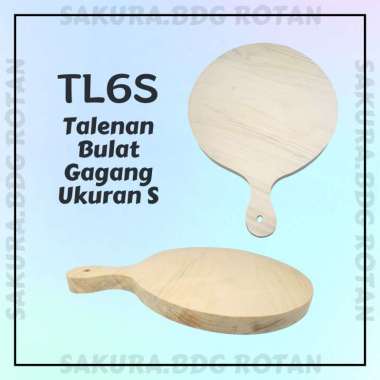 TL6S - Talenan kayu bulat gagang S 27x19x1.5cm tatakan alat dapur masak dekorasi kado souvenir lukis