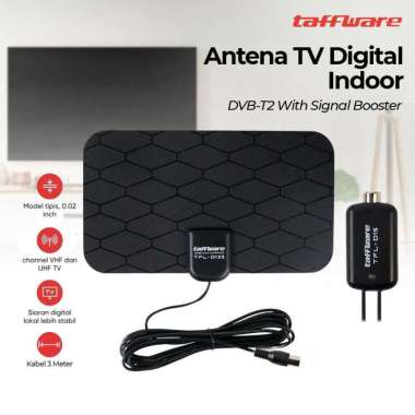 Taffware Antena TV Digital DVB-T2 25dB Grid Pattern Signal Booster - TFL-D139 - Black Black
