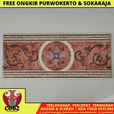 16.5 CM X 40 CM / NM ZENITH LIST PLINT KERAMIK LANTAI MOTIF RED