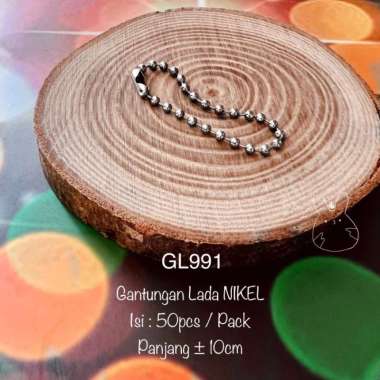 Gantungan Biji Lada GL Hangtag Rantai Kuku Ring Aneka Warna NIKEL GL991