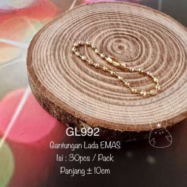 Gantungan Biji Lada GL Hangtag Rantai Kuku Ring Aneka Warna EMAS GL992