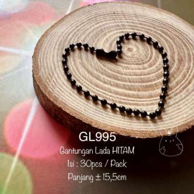 Gantungan Biji Lada GL Hangtag Rantai Kuku Ring Aneka Warna HITAM GL995