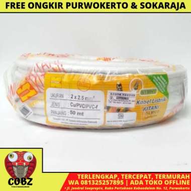 2 x 2.5 MM x 50 M / KITANI NYMHY Serabut Kabel Tembaga SNI Putih Roll