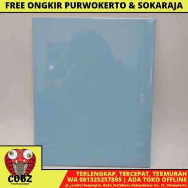 20 CM X 25 CM / ACCURA Keramik Dinding Kamar Mandi Glossy Blue Dus