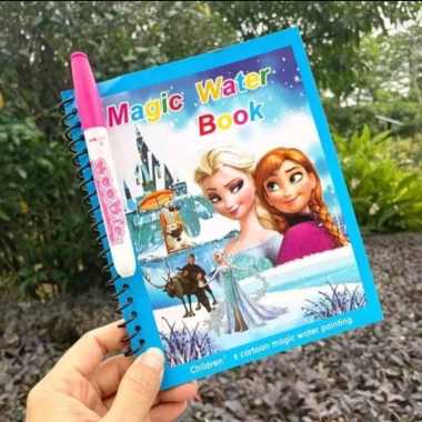 Buku Mewarnai Ajaib Magic Water Book Dilengkapi Spidol Air Pen Frozen