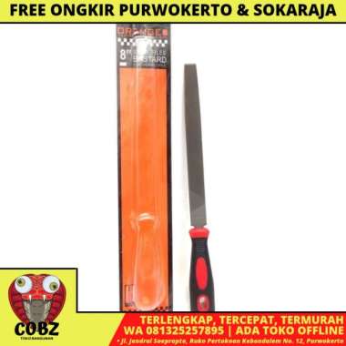 8 IN / ORANGE Kikir Besi Asah Needle Files Kotak Gagang Karet