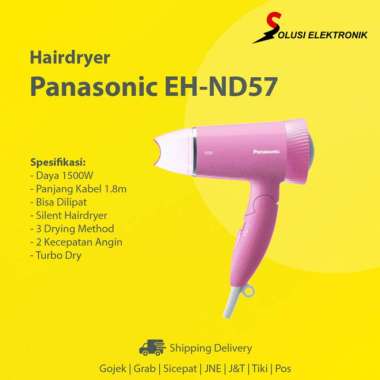 100% Produk Ori Panasonic Eh-Nd57 Silent Hairdryer Alat Pengering Rambut Hair Dryer Multicolor