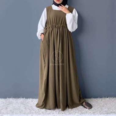 ZS (Part 2) ZLH Alia Oneset - Setelan Overall 2 in 1 Outer Inner Crinkle Airflow Premium Nyaman Bumi