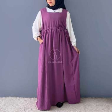 ZS (Part 2) ZLH Alia Oneset - Setelan Overall 2 in 1 Outer Inner Crinkle Airflow Premium Nyaman Bumi