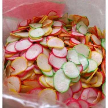 [500GRAM] Kerupuk Seblak Bulat Warna - Warni Mentah - 500gr / Krupuk Bawang Pipih Kiloan Belum Matan