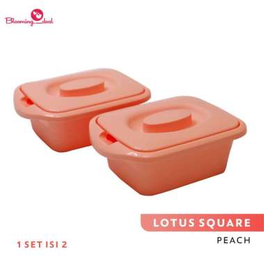 Calista Lotus Square Wadah Saji Makanan 700ml - Set isi 2pcs SALEM