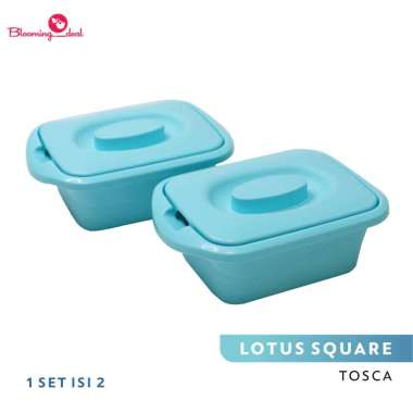 Calista Lotus Square Wadah Saji Makanan 700ml - Set isi 2pcs TOSCA
