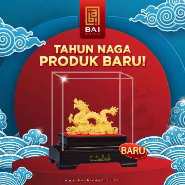 PATUNG NAGA KOIN YUANBAO PAJANGAN SHIO NAGA HADIAH TAHUN BARU IMLEK 2024