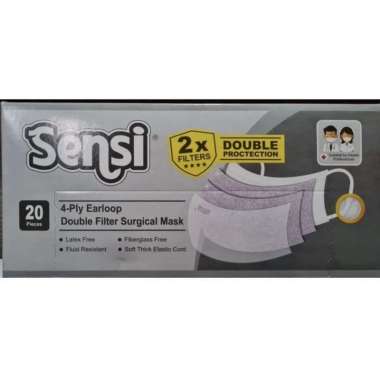 SENSI Masker 4 Ply Earloop (NEW) 2x Filter Double Protection ORIGINAL Packing Bublewr
