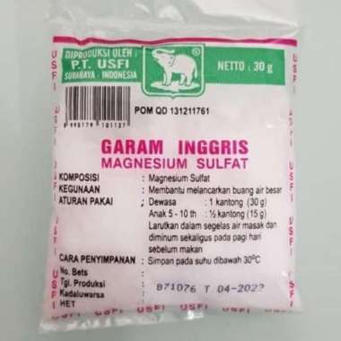 Garam Inggris Magnesium Sulfat Epsom Salt 30 gram Cap Gajah