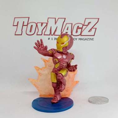 Mini Action Figure Marvel Chibi Iron Man with Fire Flame