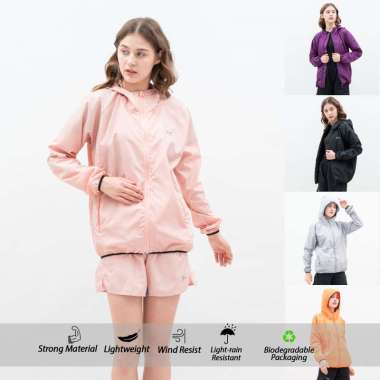 Flexzone Jaket Windbreaker Hoodie Wanita Winder series FJS-505 XL Orange