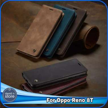 Casing Oppo Reno 8T Reno8 T Flip Case PU Leather Cover Flipcase