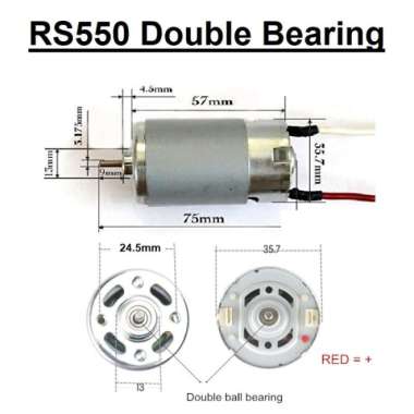 RS550 DINAMO DC 12 -24V MOTOR RS-550 DINAMO BOR CORDLESS Double Bearing