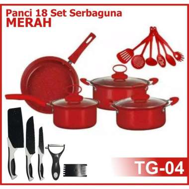 ZS TERLARIS!!! PANCI 18 SET TERBARU ALAT MASAK MODERN ANTI LENGKET COOKWARE SET Panci Set Spatula Te