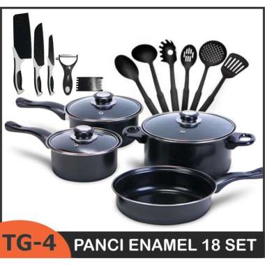 ZS TERLARIS!!! PANCI 18 SET TERBARU ALAT MASAK MODERN ANTI LENGKET COOKWARE SET Panci Set Spatula Te