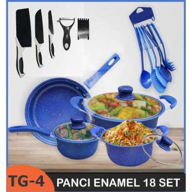 ZS TERLARIS!!! PANCI 18 SET TERBARU ALAT MASAK MODERN ANTI LENGKET COOKWARE SET Panci Set Spatula Te