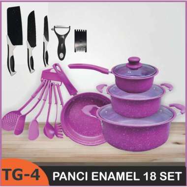 ZS TERLARIS!!! PANCI 18 SET TERBARU ALAT MASAK MODERN ANTI LENGKET COOKWARE SET Panci Set Spatula Te
