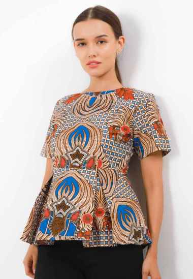 Arjuna Weda Blouse Batik Mahkota Raja 18B294083 - Biru XXL