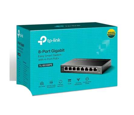 SWITCH TPLINK 8 PORT TL-SG108PE TP-LINK GIGABIT SWITCH WITH 4 PORT POE