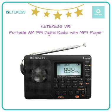 RETEKESS V115 - Portable AM FM Digital Radio with MP3 Player
