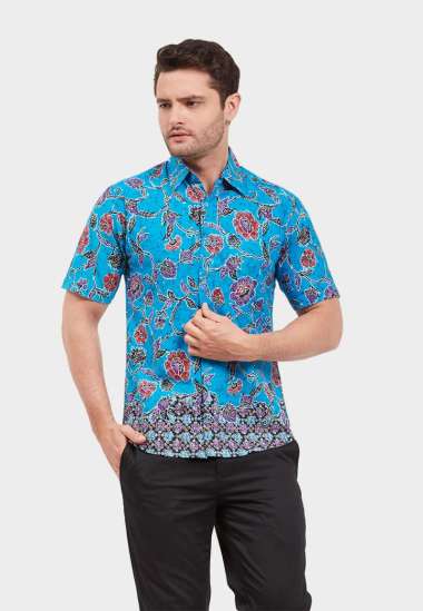 Adikusuma Hem Batik Slim Fit Fashion 3 502264073 - Biru Muda S