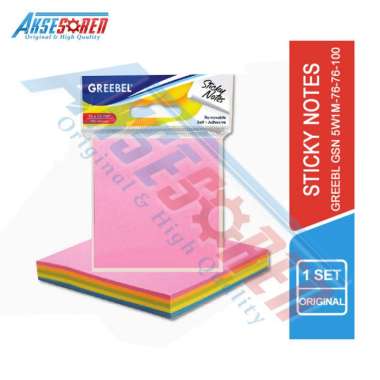 Aksesoren Memo Stick Greebel / Memo Kertas Sticker / Penanda Buku / Bacaan / Pembatas Kertas Ranbow