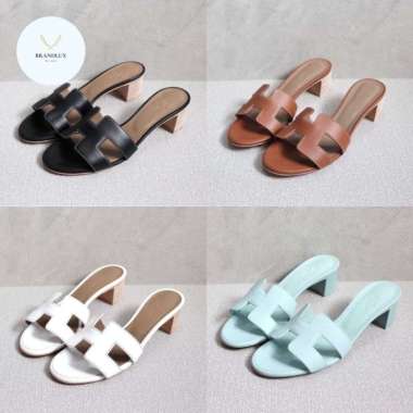 Hermes Block Heels 5cm Oasis Sandal Women - 100% Authentic 38 Black