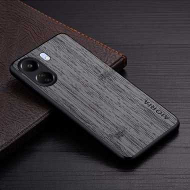 CASING XIAOMI REDMI 13C CASE REDMI 13C SOFTCASE WOOD PATTERN REDMI 13C GREY