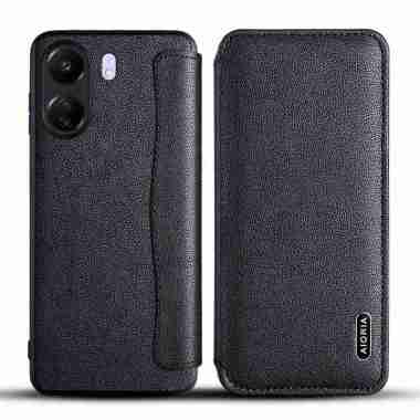 CASING XIAOMI REDMI 13C CASE REDMI 13C FLIP LEATHER RETRO REDMI 13C HITAM