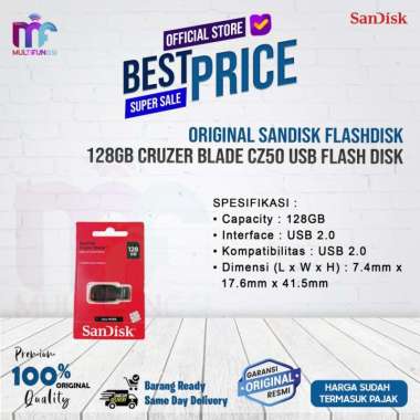 ORIGINAL SANDISK FLASHDISK 128GB CRUZER BLADE CZ50 USB FLASH DISK 128