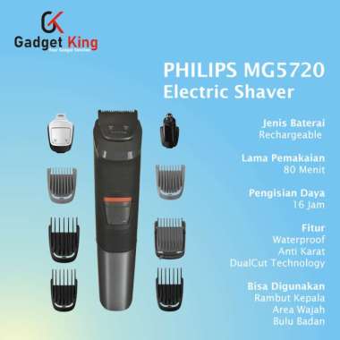 philips mg5720 mesin cukur elektrik alat pencukur kumis jenggot rambut