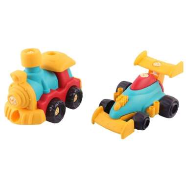 Okiedog Twin Pack DIY Transport (Train and Racing Car) - Mainan Anak, Mainan Mobil Anak, Mainan Truc