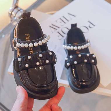 Sepatu Sekolah Anak Perempuan Black Pearl Import Murah COD (ZH-SS231) 35