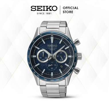 Jam Tangan Sport Seiko Chronograph SSB445P1 SSB445 Stainless Quartz Original