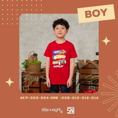 Little X∙eight Boy Bradley T-Shirt - Kaos Merah Anak Cowok 13-14 tahun
