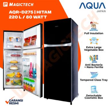 KULKAS AQUA 2 PINTU AQR-D275R / AQR-D275 INVERTER - HITAM KACA