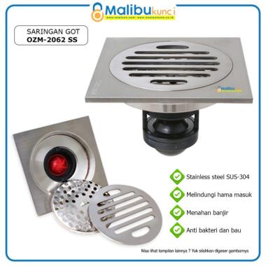 OZM 2062 SS  SARINGAN GOT STAINLESS KAMAR MANDI PEMBUANGAN AIR 100 % ORIGINAL Multicolor